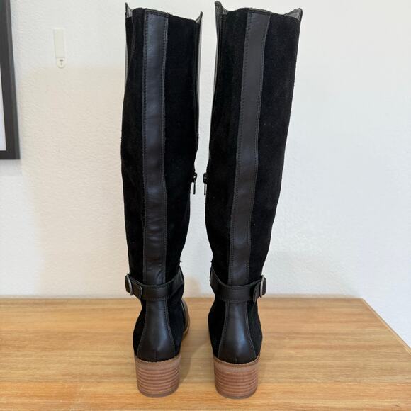 Lucky Brand LK-Timinii Black Leather Suede Tall Riding Boots Women's Size 6.5 - Picture 6 of 13